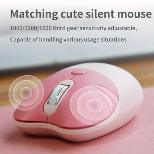 Geezer Meow Cat-Shaped Wireless Keyboard and Mouse Set