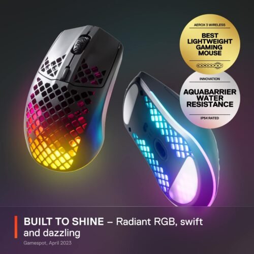 SteelSeries Aerox 3 Wireless RGB Gaming Mouse – Onyx