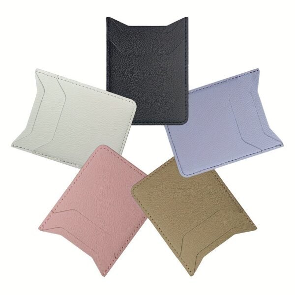 Slim Faux Leather Phone Card Holder