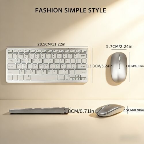 Rechargeable Bluetooth & 2.4GHz Wireless Keyboard and Mouse Combo