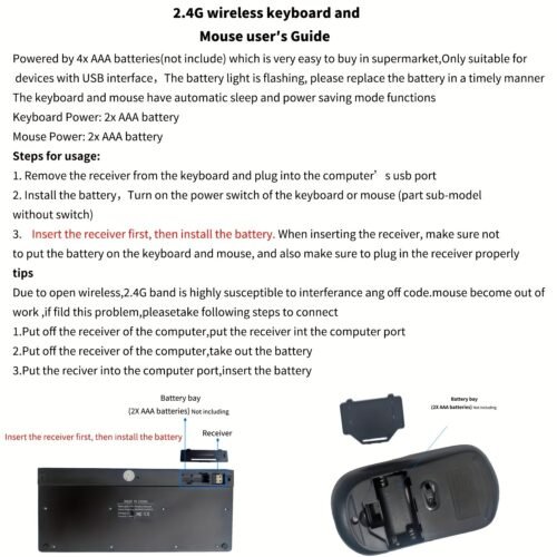 2.4GHz Wireless Keyboard and Mouse Combo